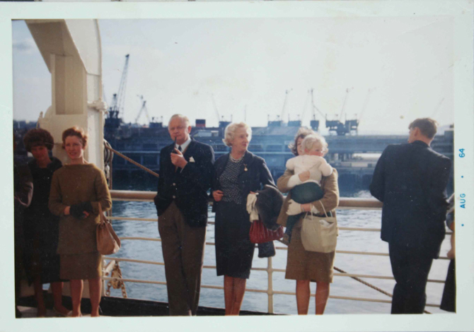 Rosalie McPherson on a boat.
