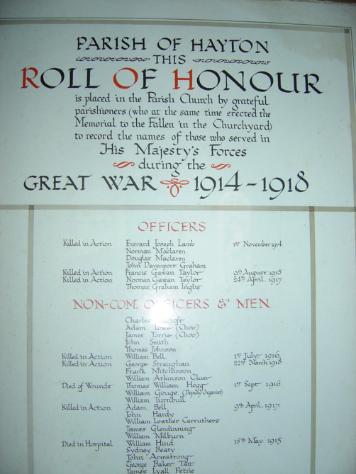 Roll of Honour